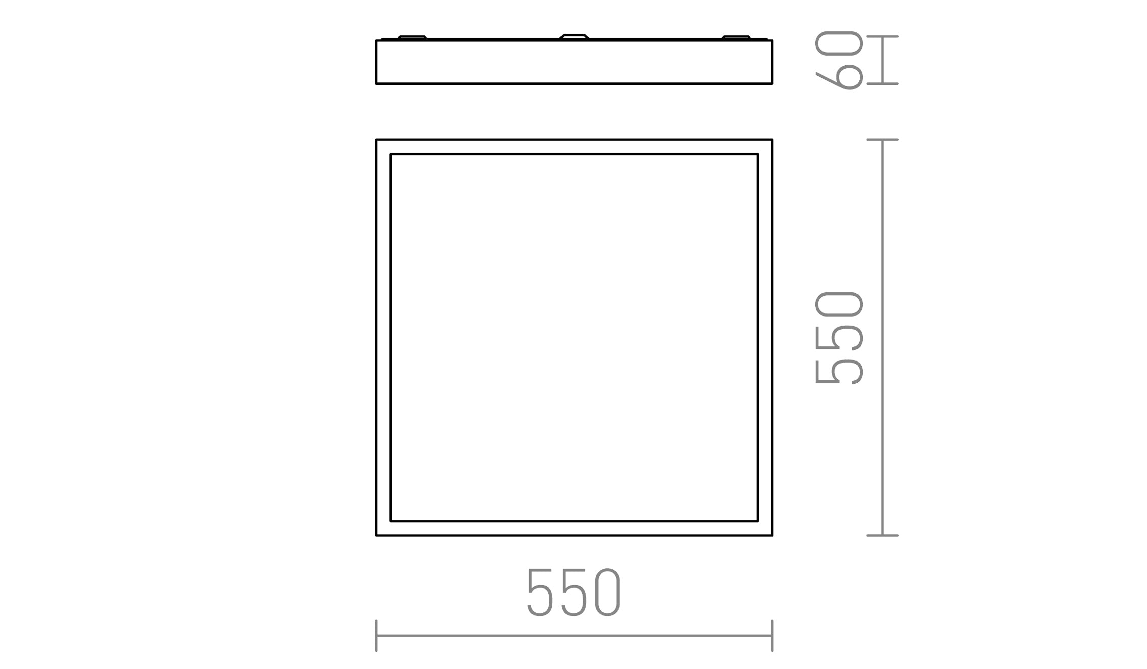 STRUCTURAL 55x55 natynkowa lampa - Product sketch