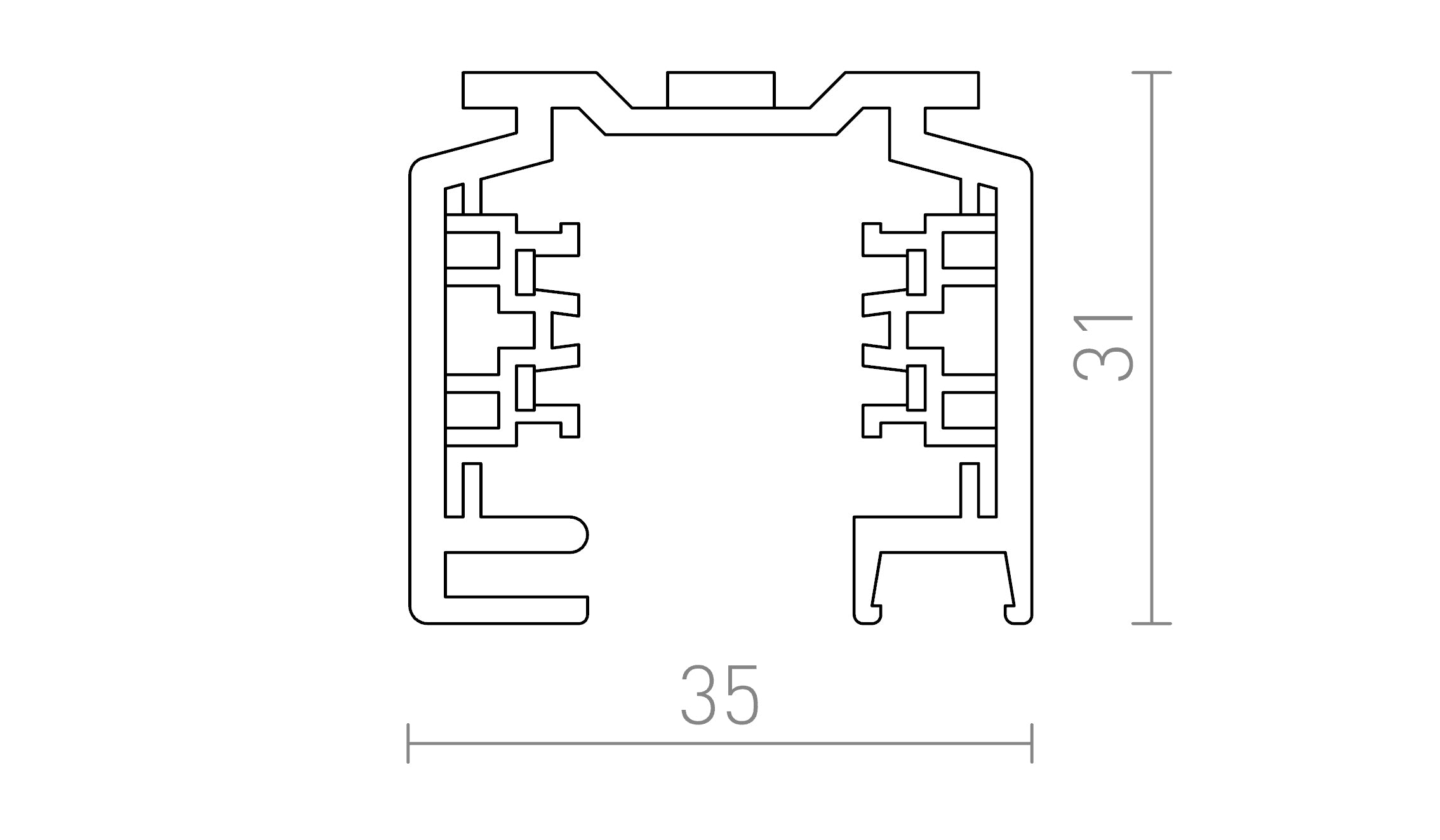 EUTRAC 1m 3F tirni sistem lampa - Product sketch