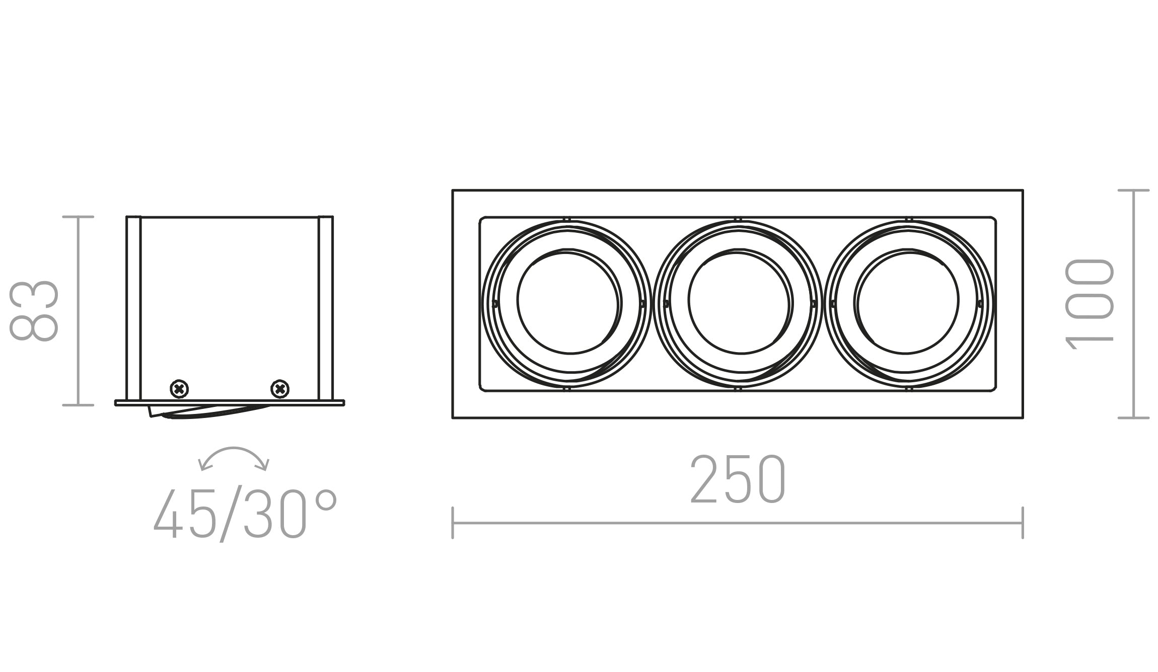 FIZZ III directional lamp - Product sketch