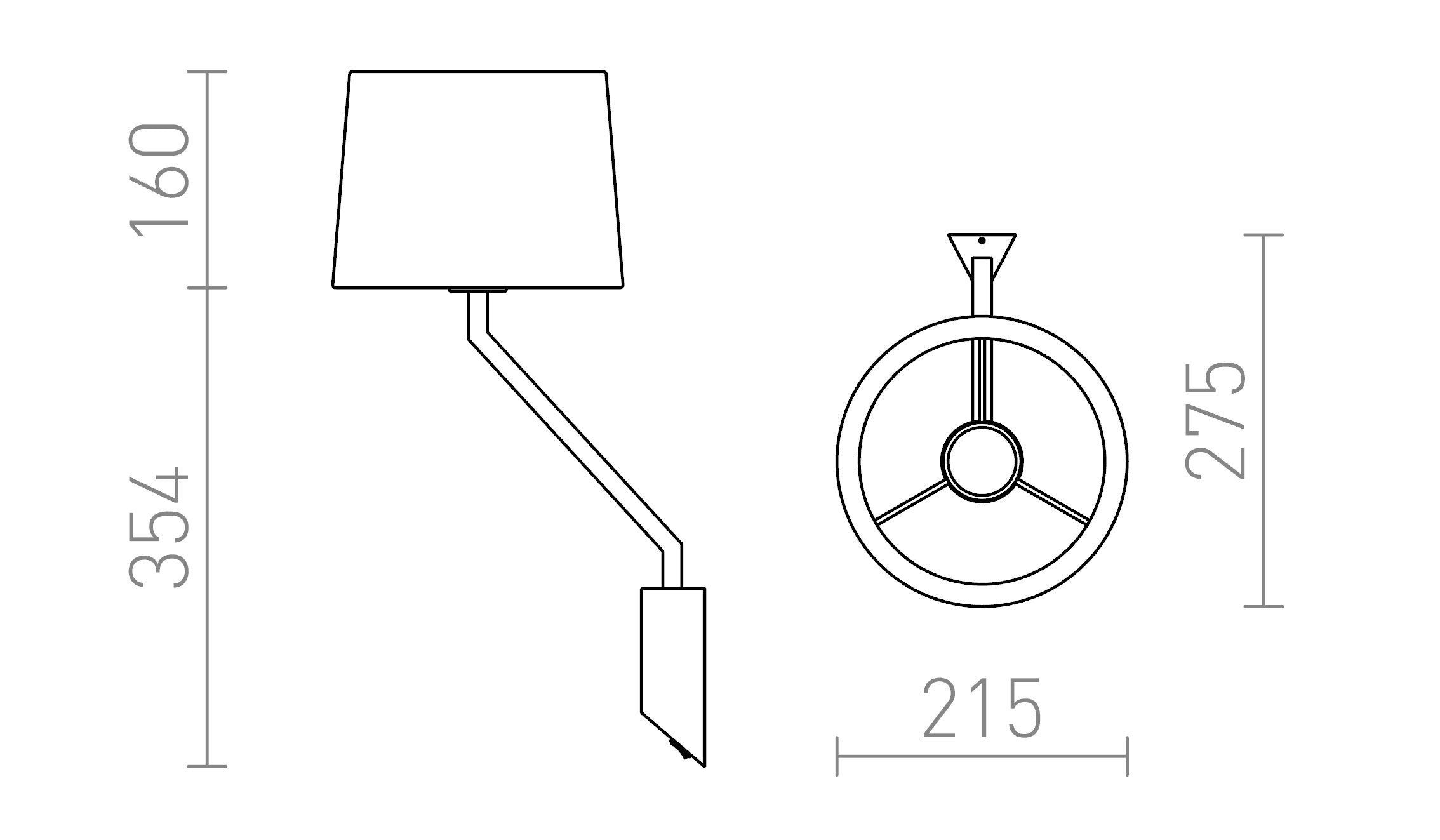 SHARP zidna lampa - Product sketch