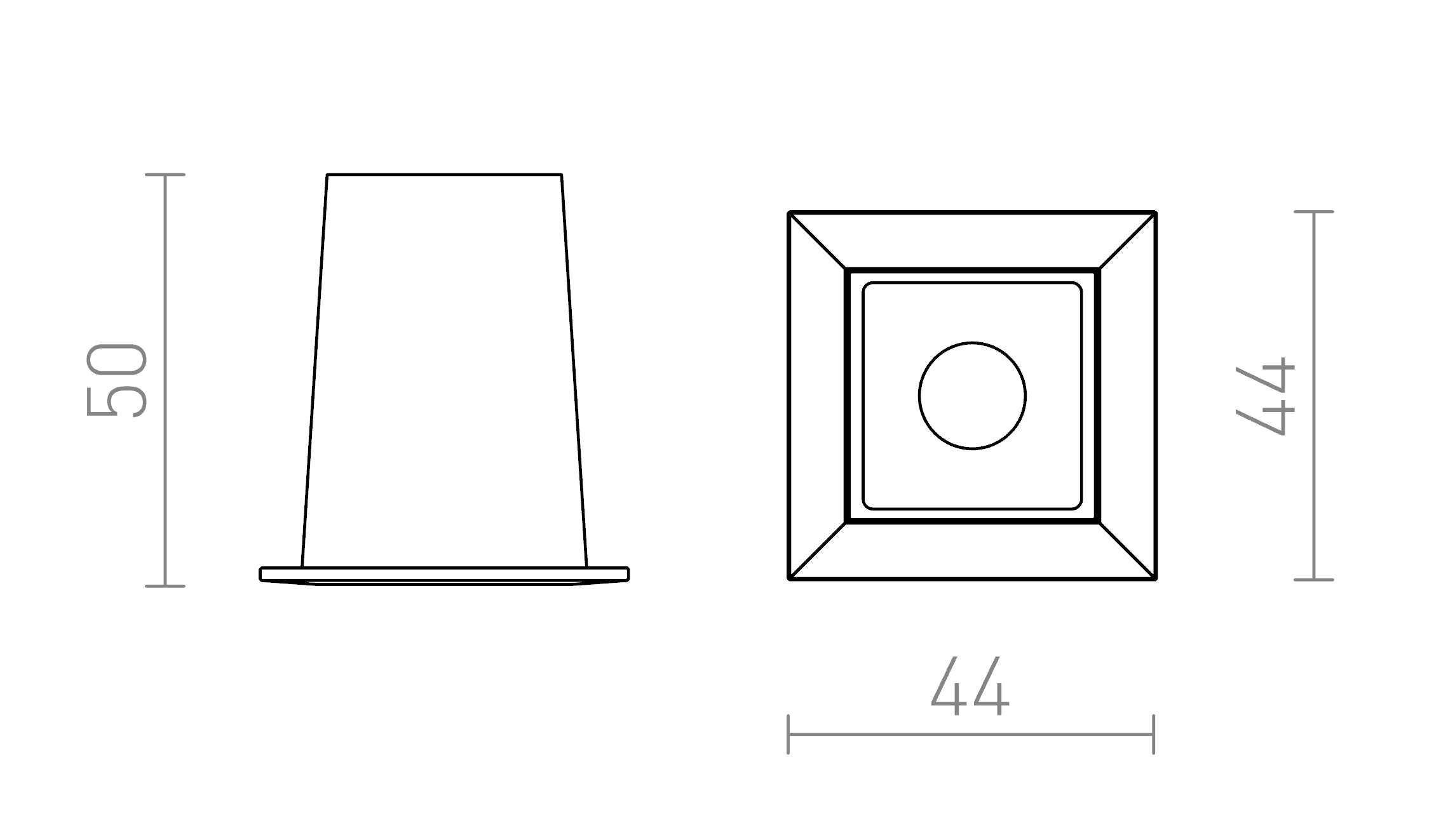 LIZARD I inbouwlamp lamp - Product sketch