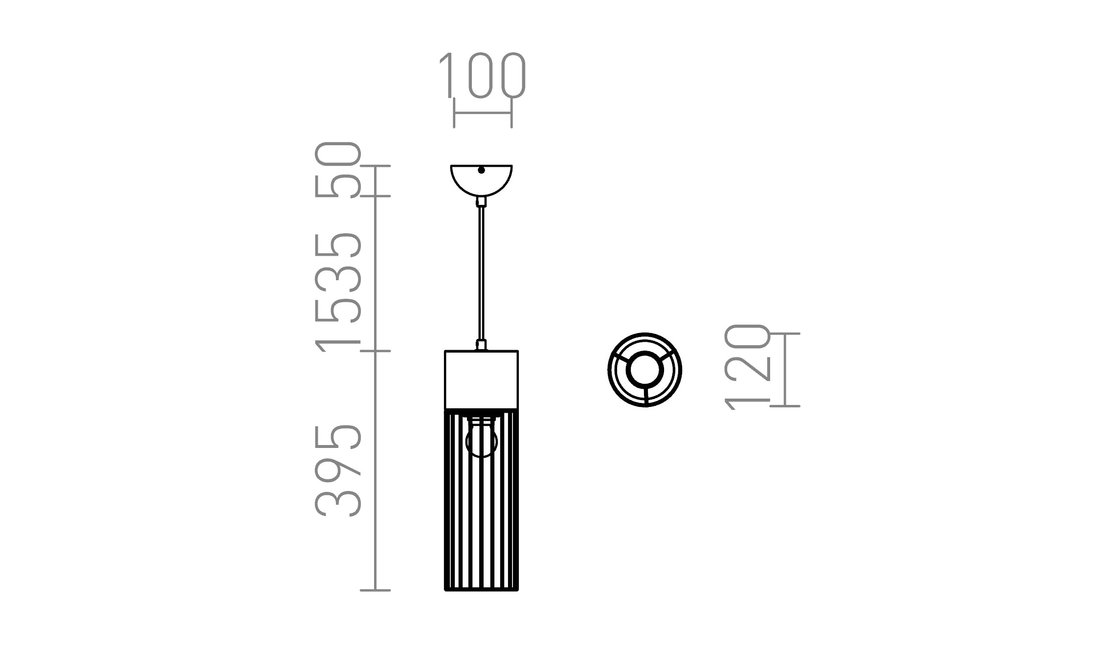 BURTON pendel lampa - Product sketch