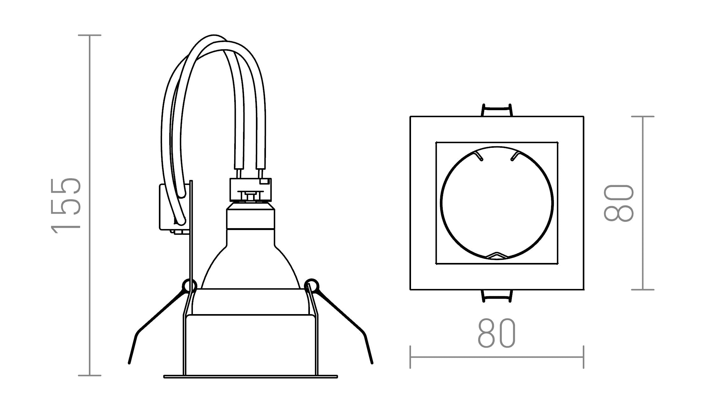 MERIKO GU10 fisso lampada - Product sketch