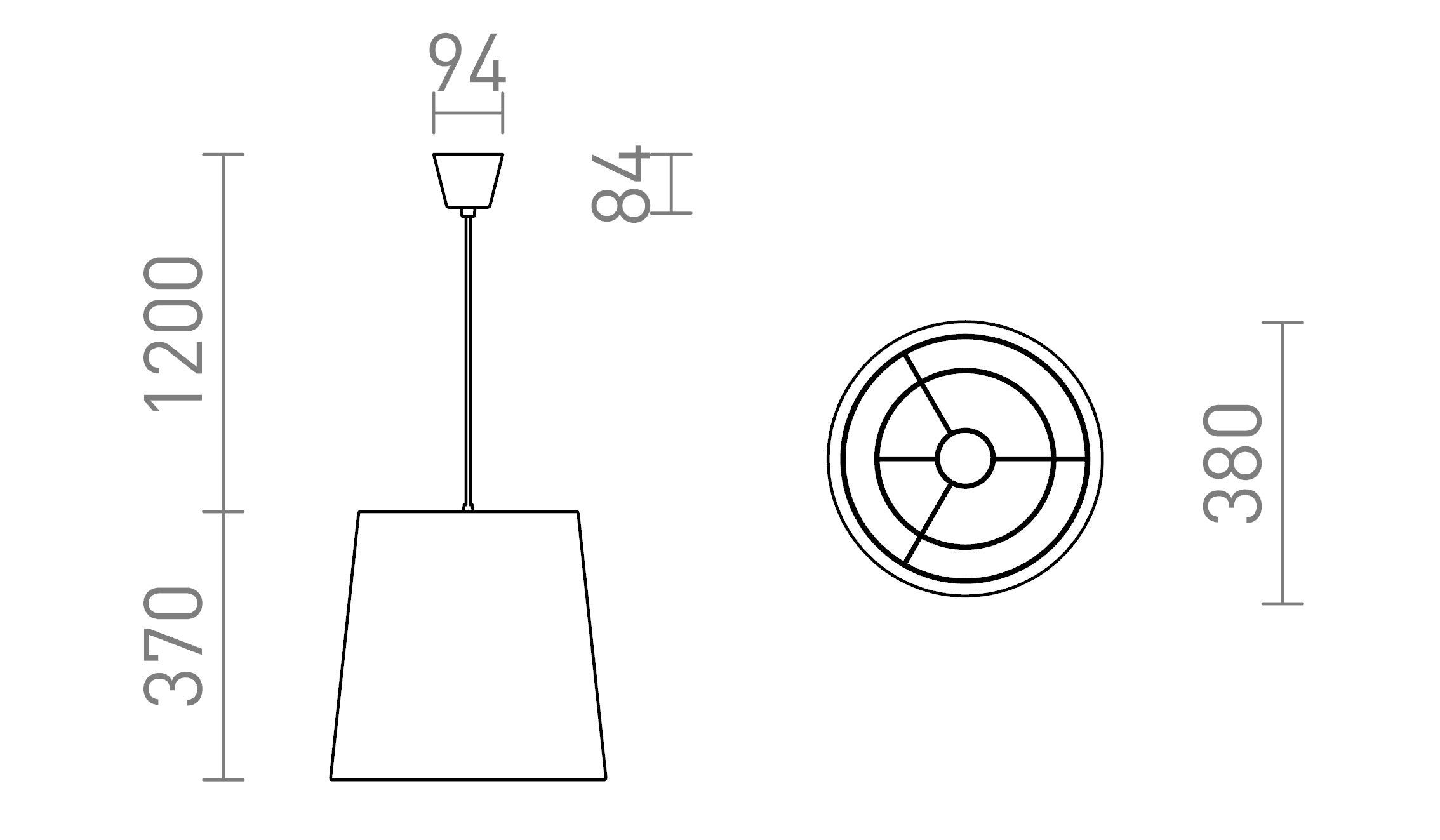 POLLOCK suspenso lâmpada - Product sketch