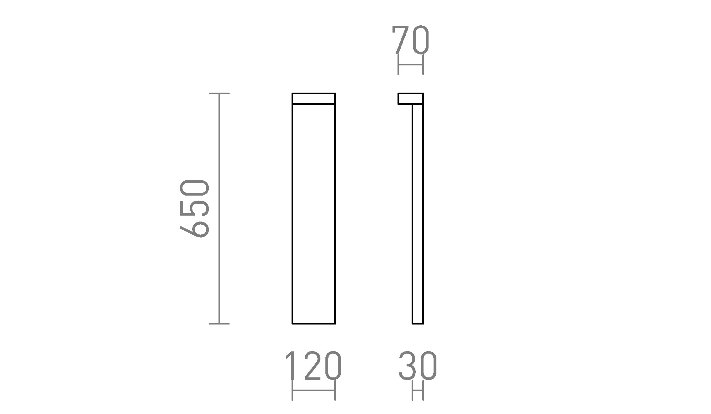 GARDIEN 65 bollard lamp - Product sketch
