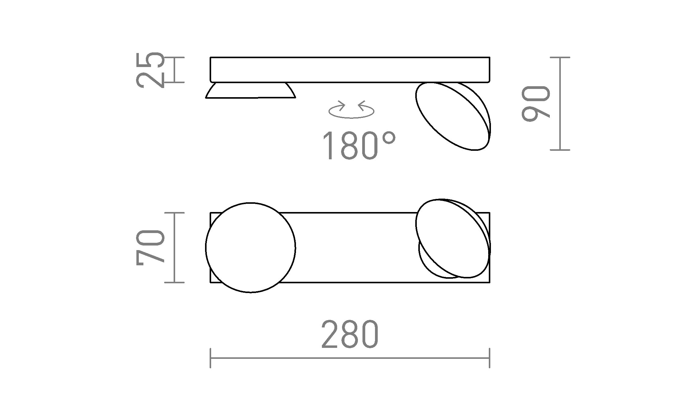 ELISEO II повърхностен монтаж лампа - Product sketch