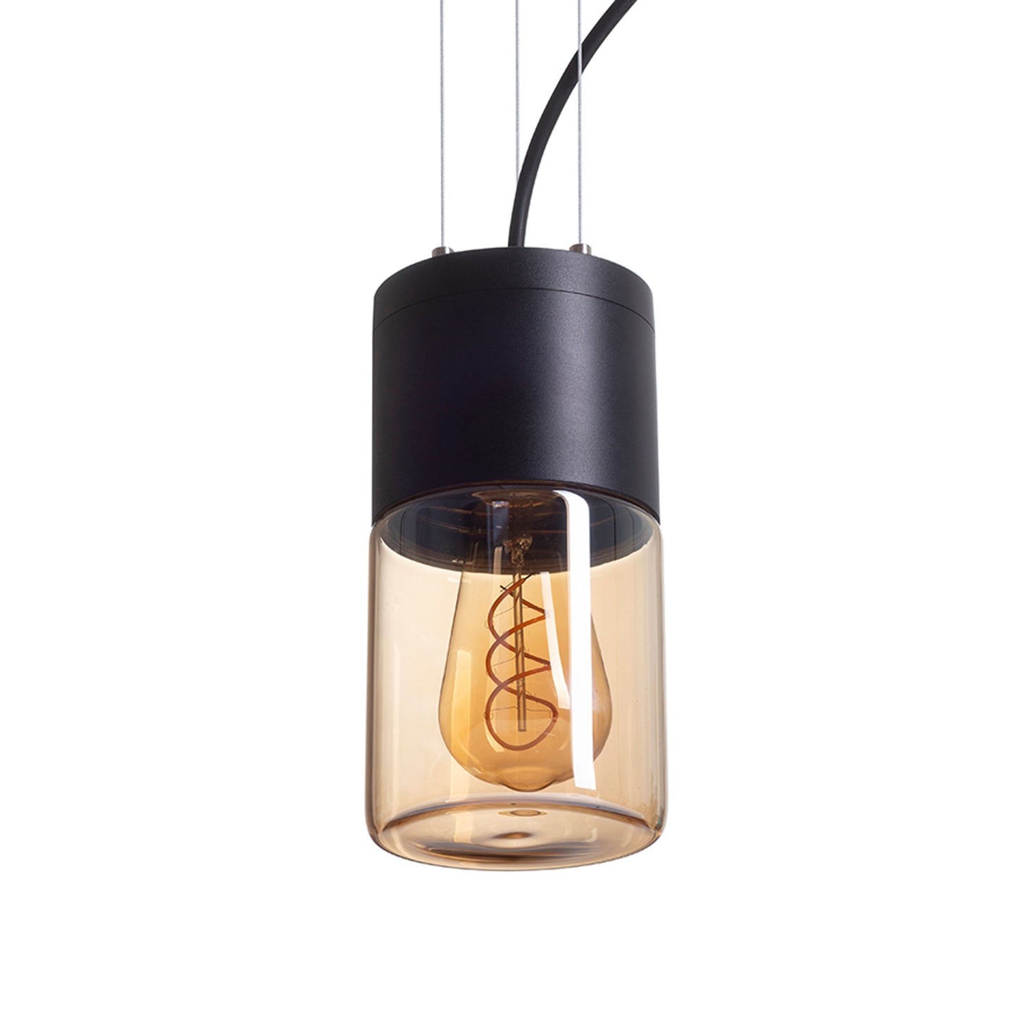 RENDL outdoor lamp QUINN pendant black amber-colored glass 230V LED E27 11W IP54 R14130 6