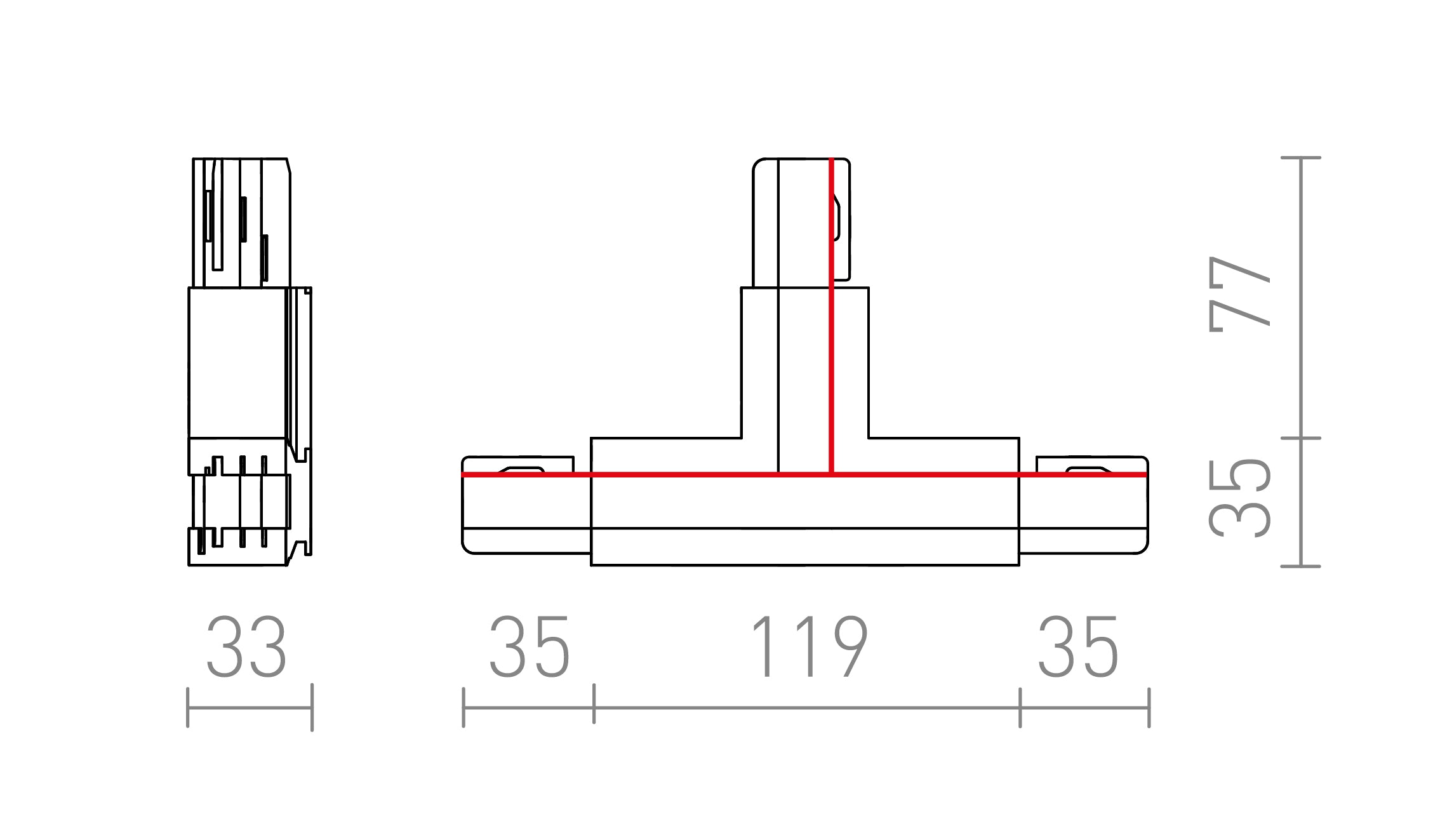 EUTRAC T-CONNECTOR - Product sketch