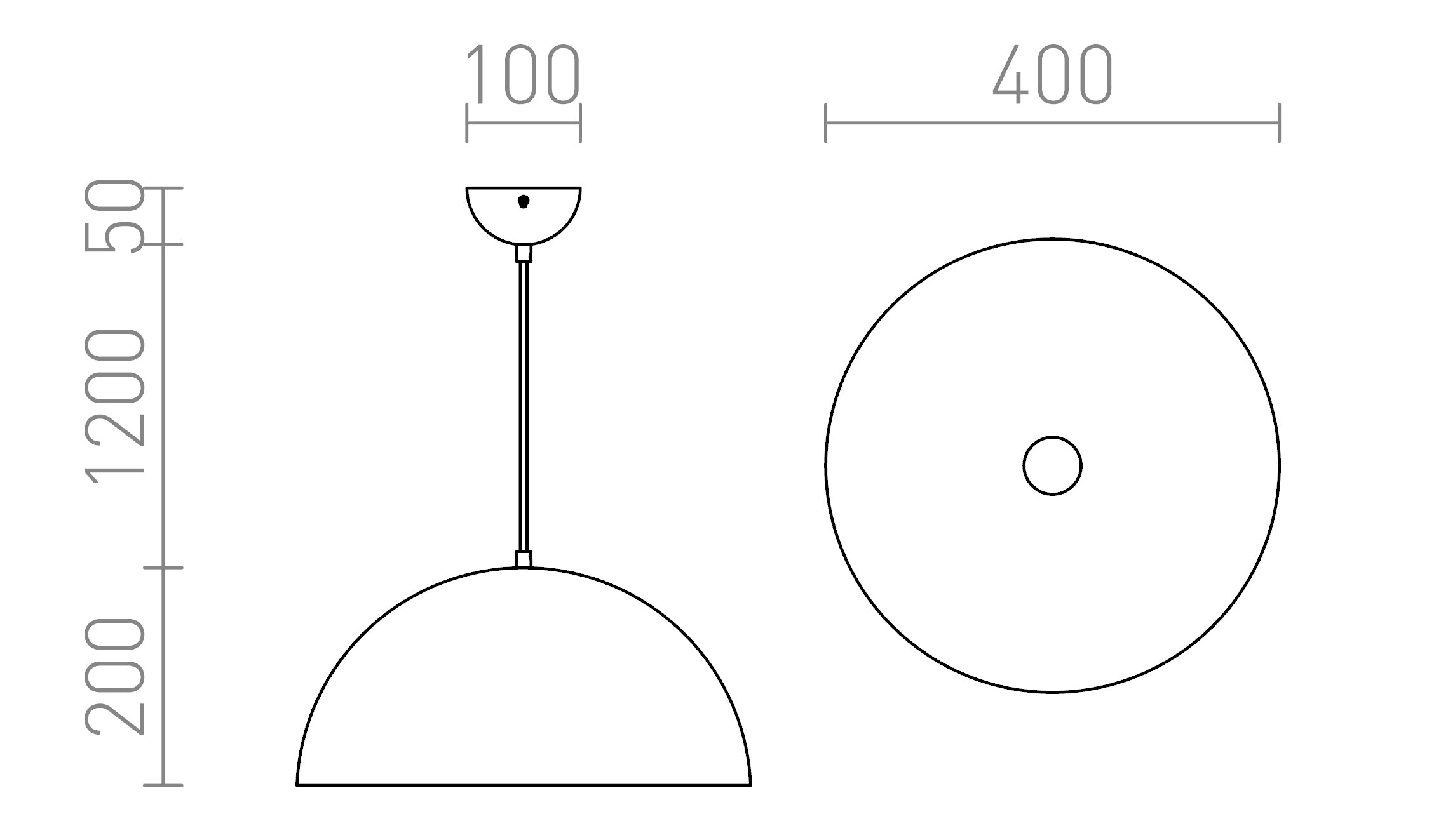 MONROE 40 pendant lamp - Product sketch