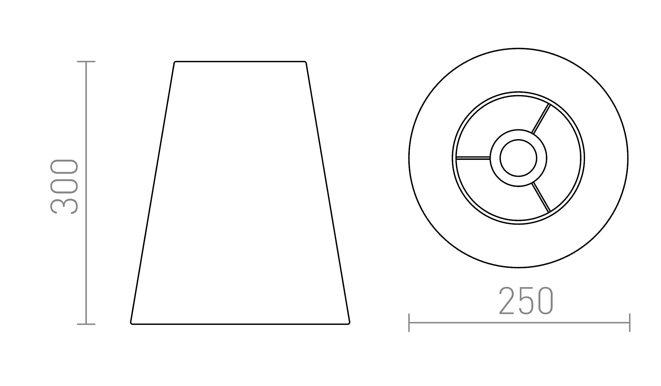 CONNY 25/30 table shade - Product sketch