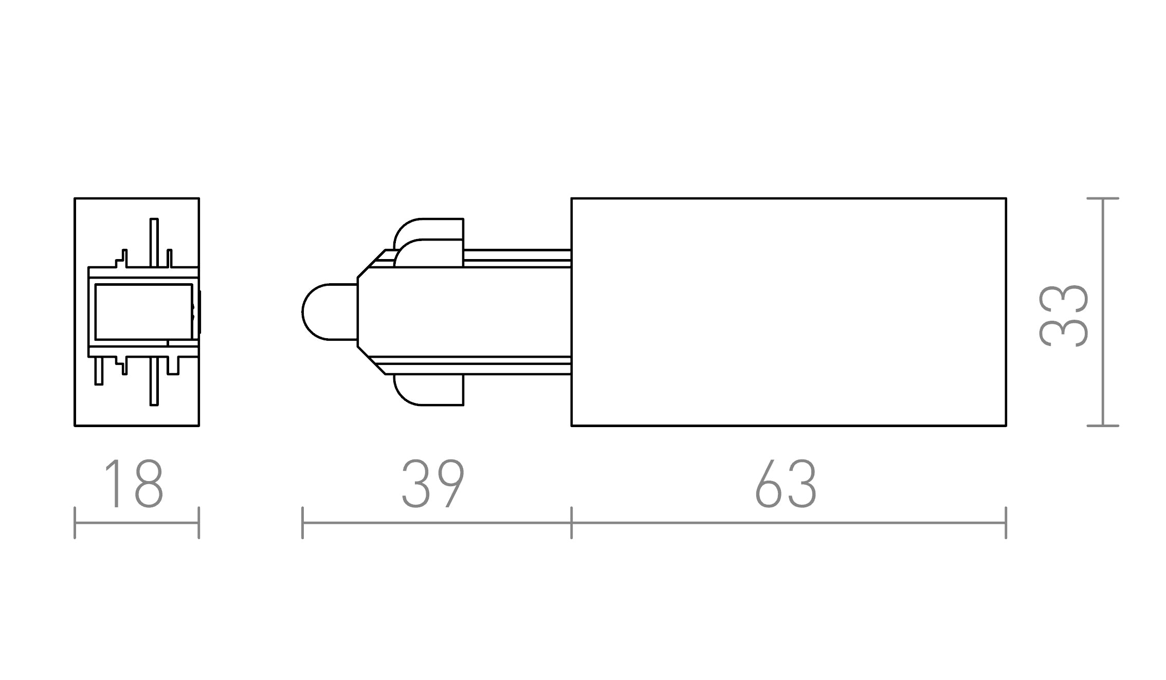 FEED-IN FOR 1-CIRCUIT TRACK (POLARITY LEFT) - Product sketch
