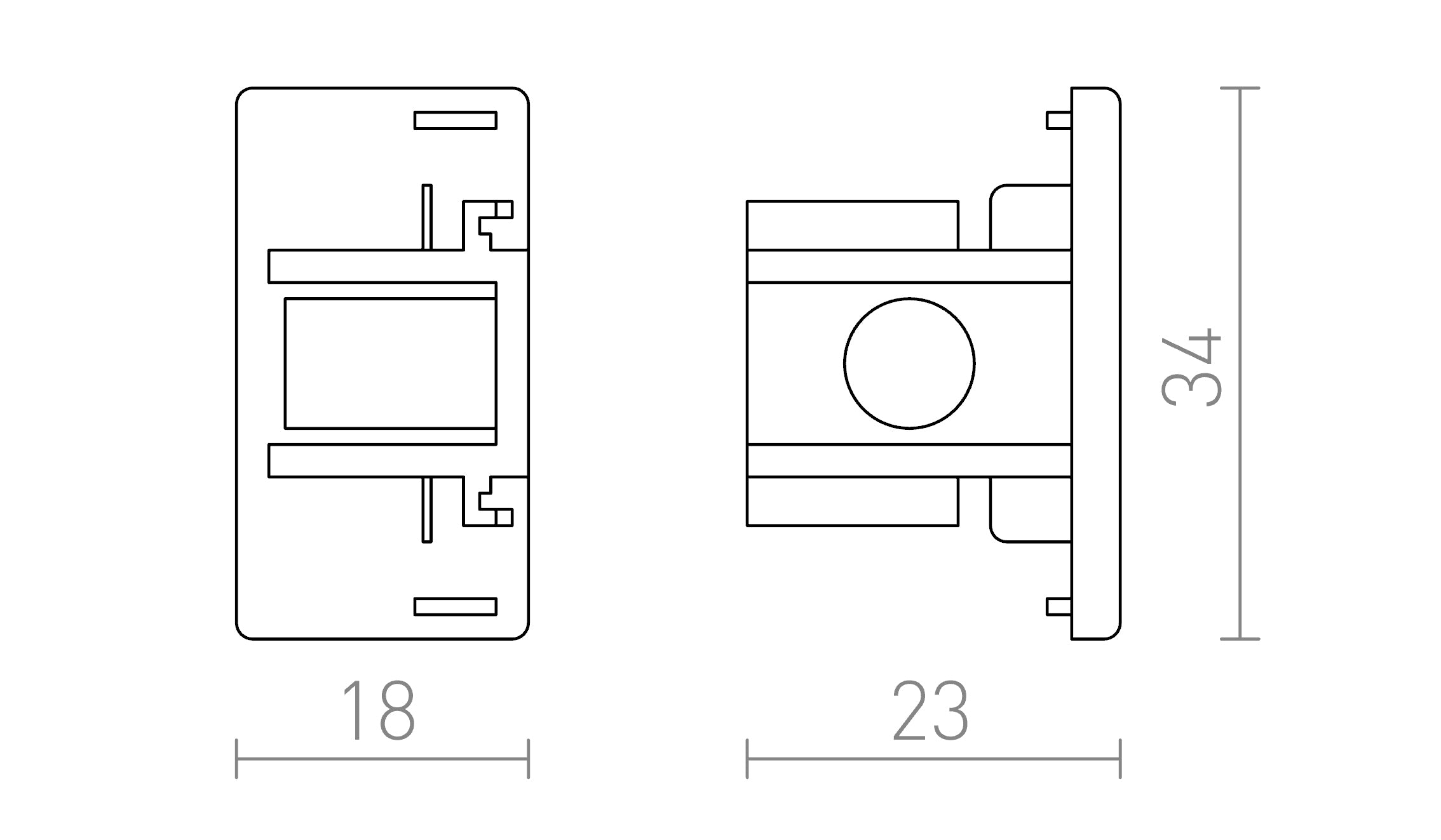 END CAP FOR 1-CIRCUIT TRACK - Product sketch