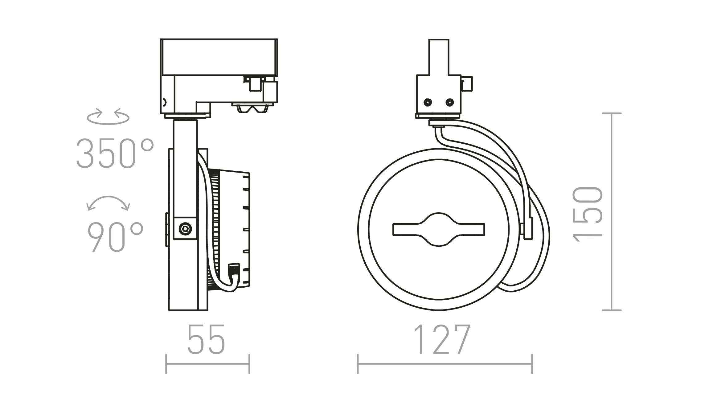 KELLY LED FOR 3-CIRCUIT TRACK - Product sketch