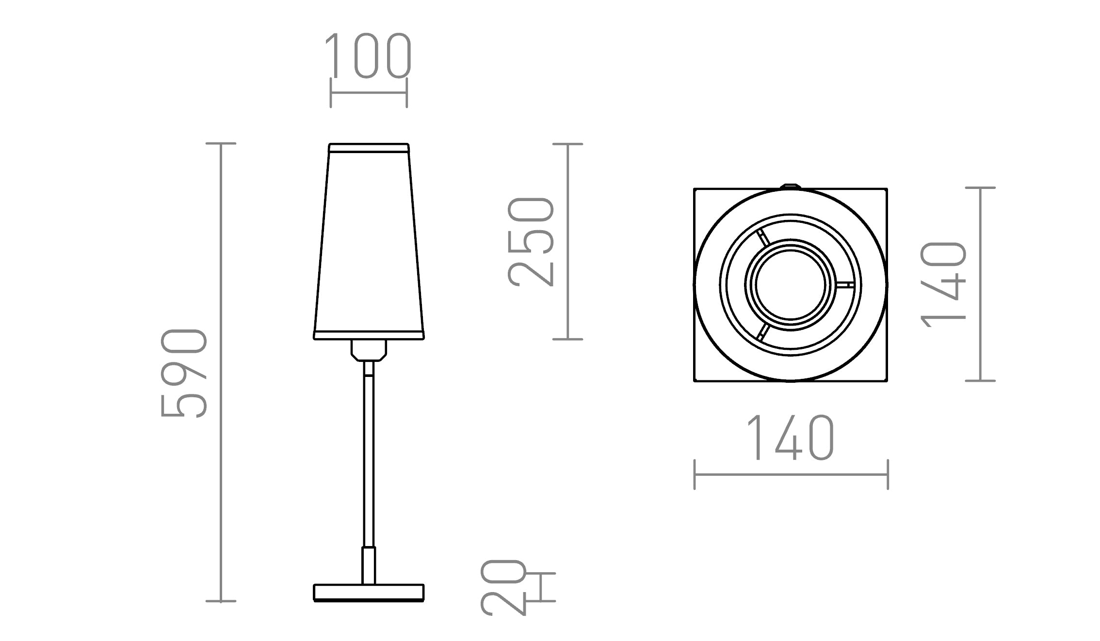 LULU TABLE - Product sketch