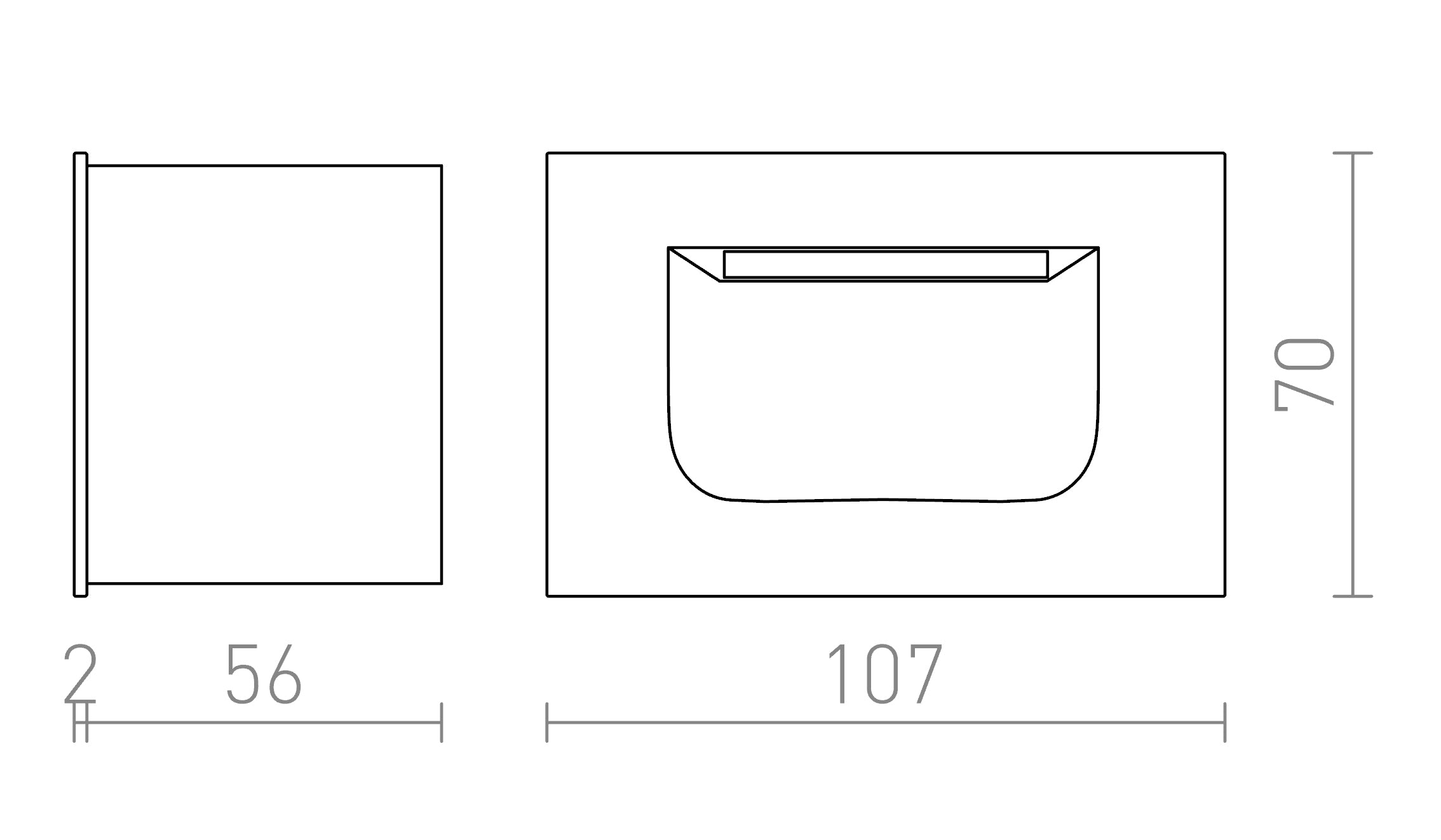 PER  recessed lamp - Product sketch