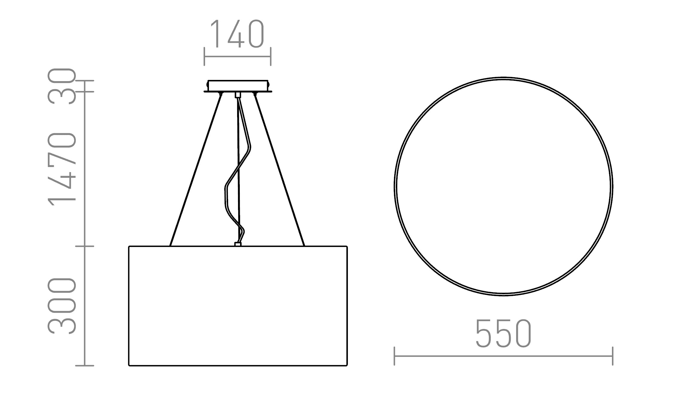 LALO PENDANT 55 - Product sketch
