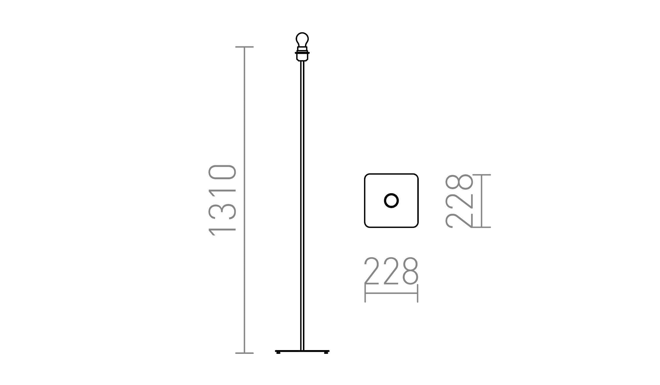 CORTINA FLOOR BASE - Product sketch