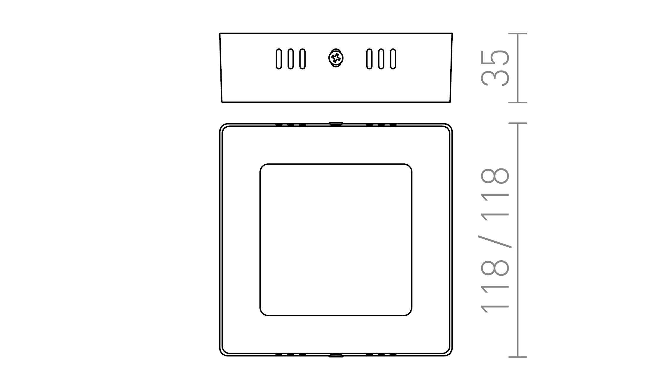 SOCORRO SQ 120 SURFACE MOUNTED - Product sketch