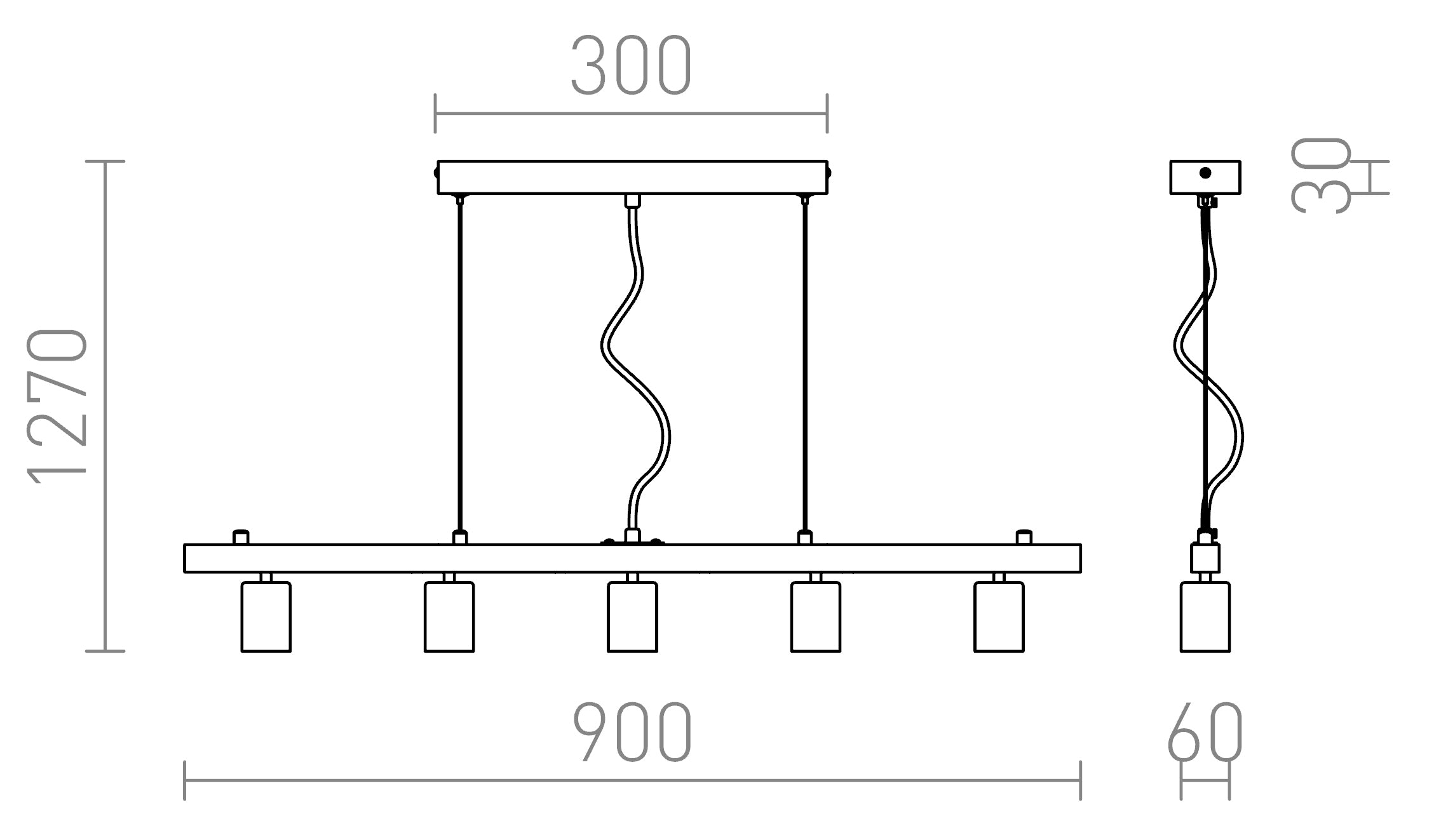 RALLONG V PENDANT - Product sketch