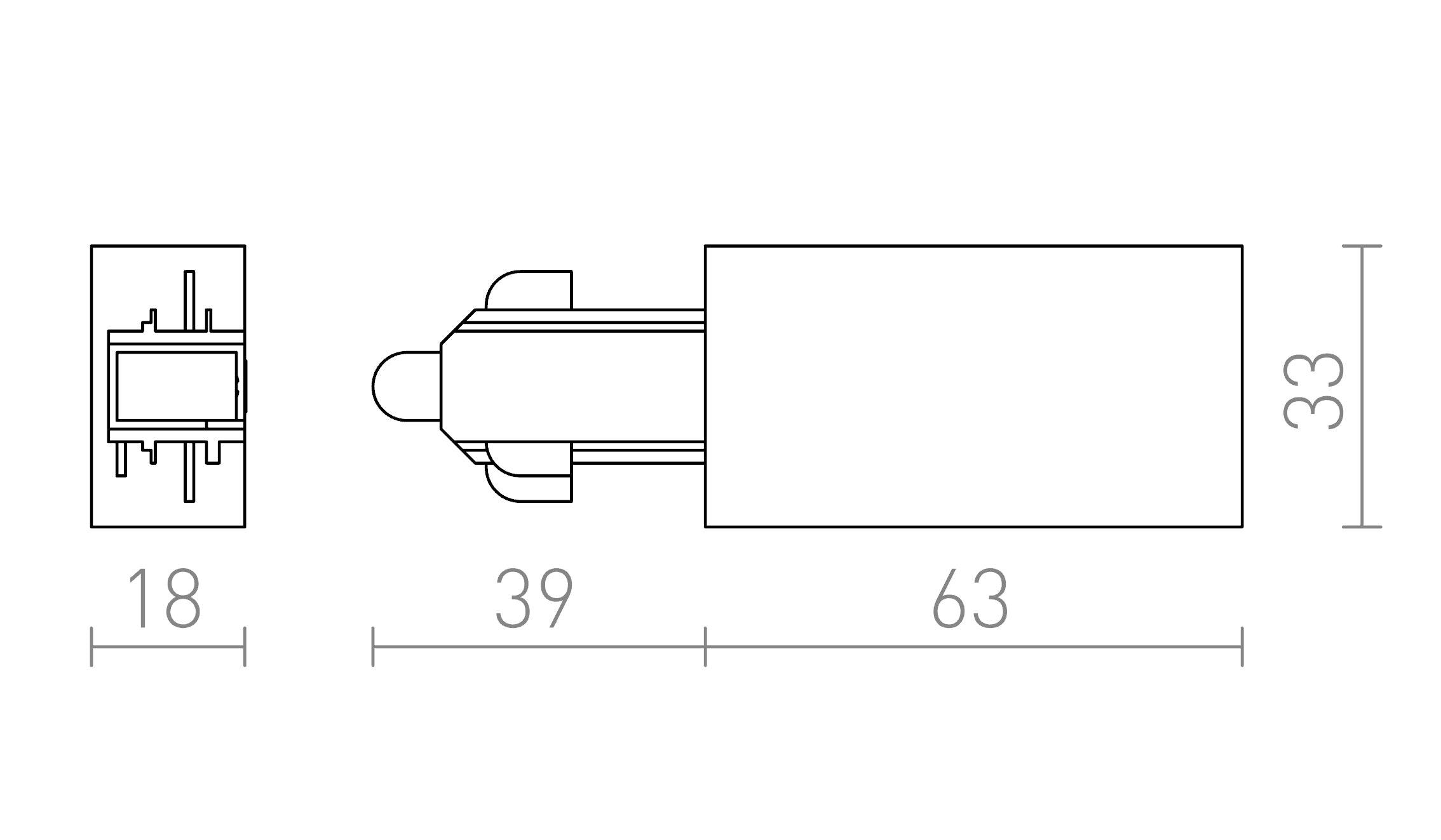 FEED-IN FOR 1-CIRCUIT TRACKS (POLARITY RIGHT) - Product sketch