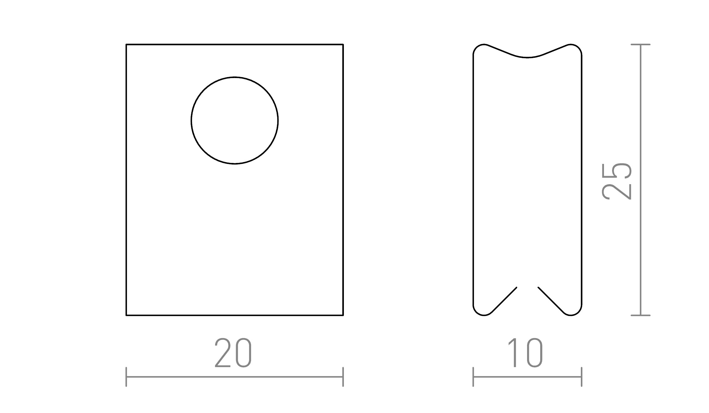 MOUNTING CLIPS FOR RECESSED TRACKS - Product sketch