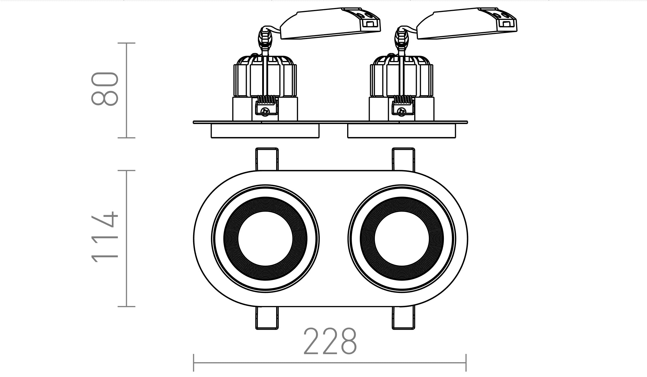 SHARM R II recessed lamp - Product sketch