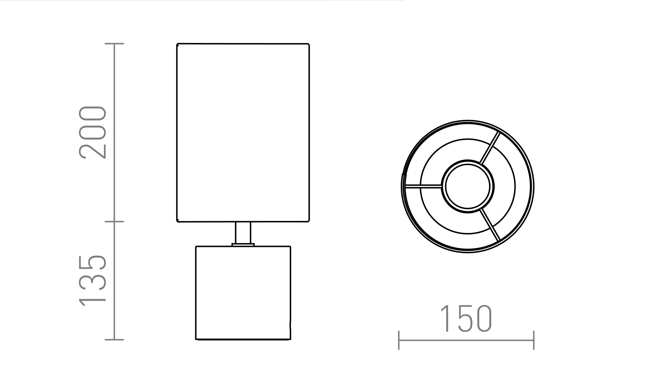 CAMINO TABLE WITH SHADE - Product sketch