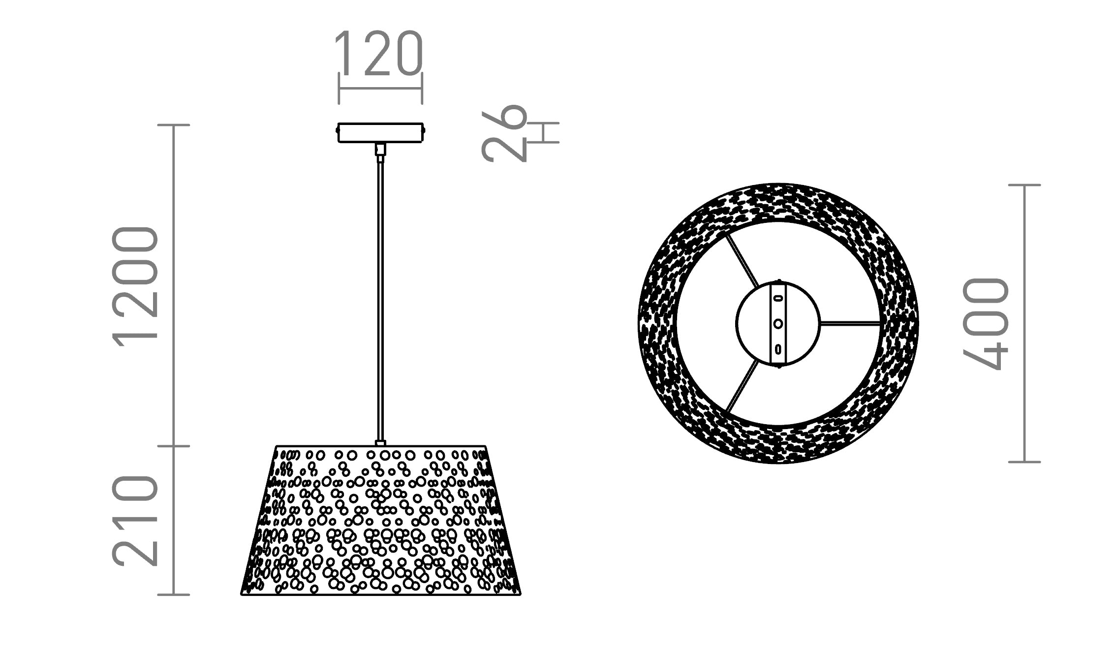 BUCKY 40 pendant lamp - Product sketch