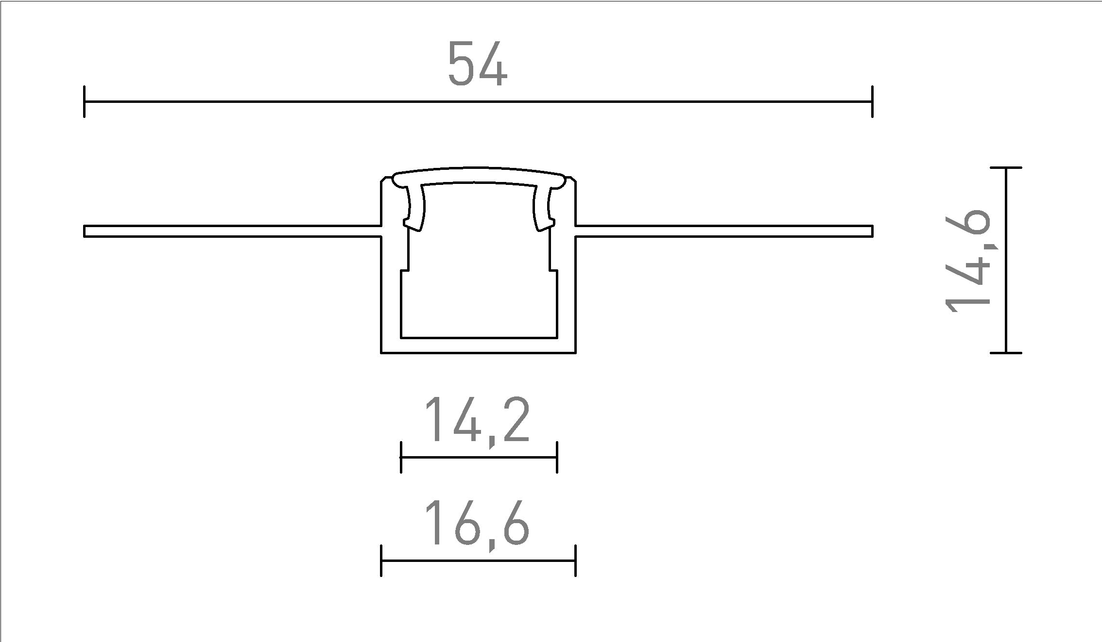 LED PROFILE B RECESSED - Product sketch