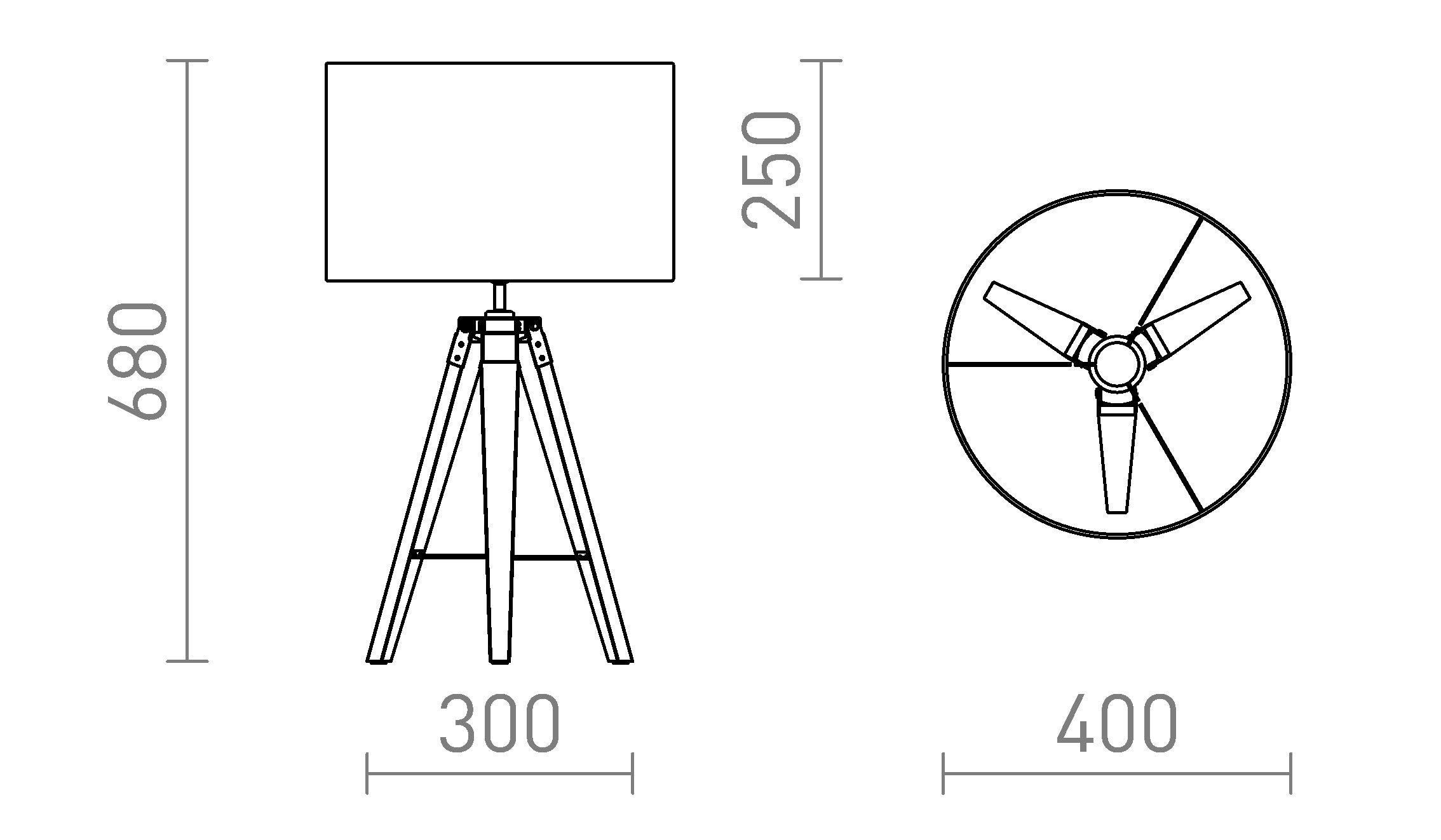 ALVIS/RON TABLE - Product sketch
