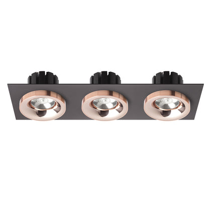 RENDL recessed light SHARM SQ III recessed black copper/copper 230V LED 3x10W 24° 3000K R13263 2