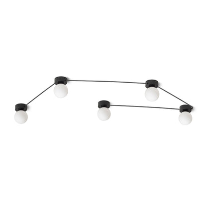 RENDL surface mounted lamp VELA V ceiling black opal-colored glass 230V LED G9 5x6W R14387 1
